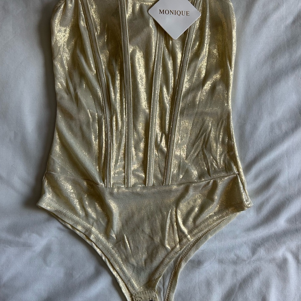 Nique Shiny Gold Kids Bodysuit